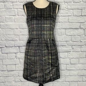 Milly Multicolored Plaid Pop Over Sheath Mini Dress